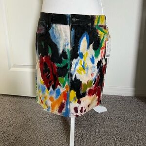 NWT Anthropologie Night Garden Hand Painted Skirt Size 29